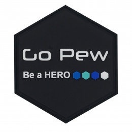 Hexagon PVC Patch GoPew, Be a Hero