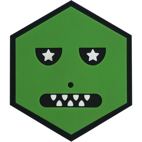 Hexagon PVC Patch Green Monster