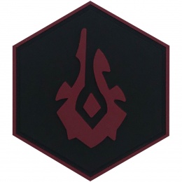 Hexagon PVC Patch World Of Warcraft Horde Symbol