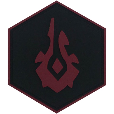 Hexagon PVC Patch World Of Warcraft Horde Symbol