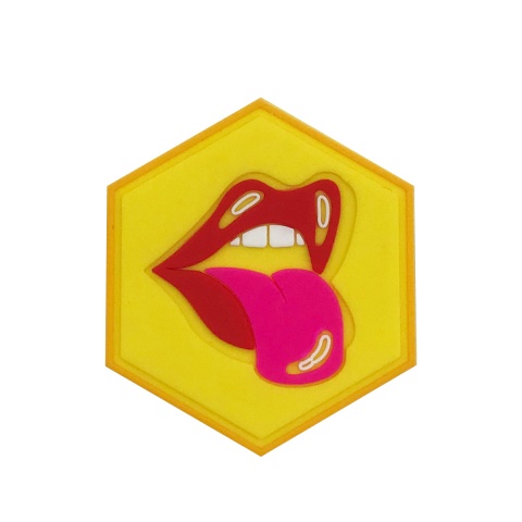 Hexagon PVC Patch Hot Kiss