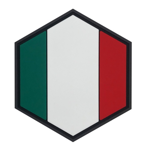 Hexagon PVC Patch Italy Flag