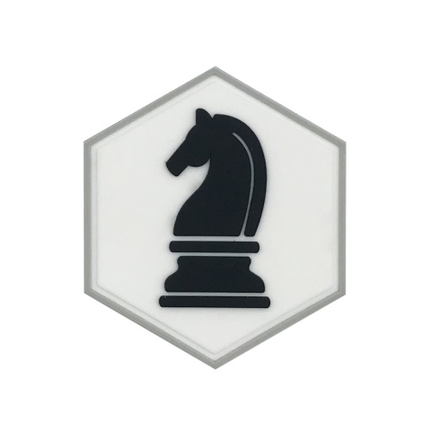 Hex PVC Patch Black Knight Chess Piece