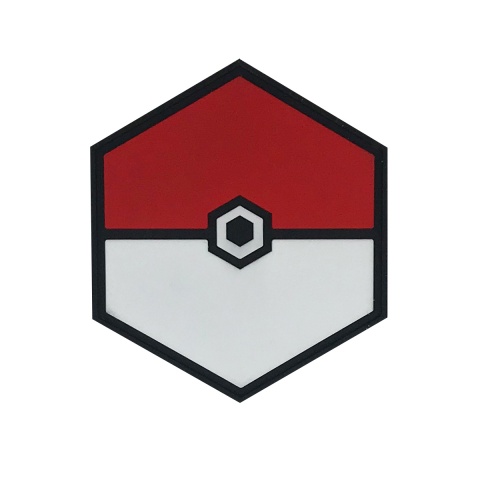 Hex PVC Patch Red Pokeball