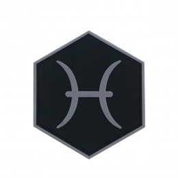Hexagon PVC Patch Zodiac Sign Pisces Symbol
