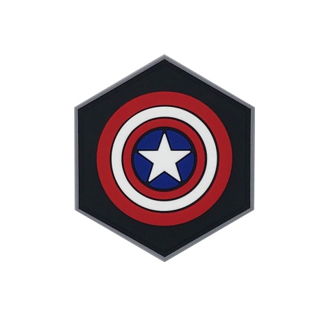 Hexagon PVC Patch Red Captain America Shield