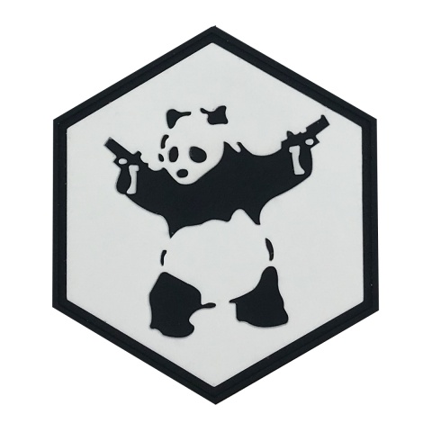 Hexagon PVC Patch Armed Panda