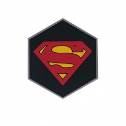 Hexagon PVC Patch Super Man Logo