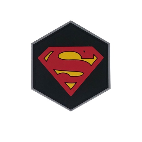 Hexagon PVC Patch Super Man Logo