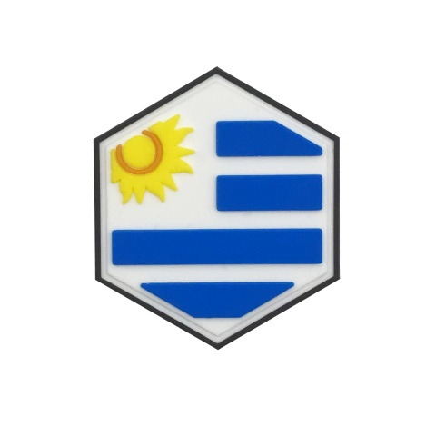 Hexagon PVC Patch Uruguay Flag