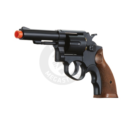 HFC Airsoft Gas Powered Revolver Pistol w/ 6 BB Shells - BLACK