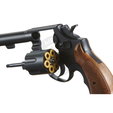 HFC Airsoft Gas Powered Revolver Pistol w/ 6 BB Shells - BLACK