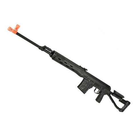 Atlas Custom Works SVD Dragunov Electric Airsoft Sniper Rifle w/ Folding Tube Stock (Color: Black)