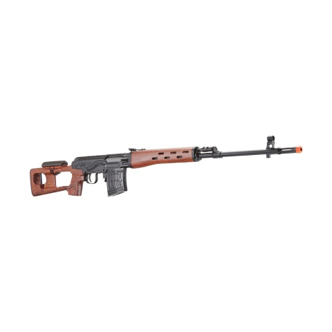 Atlas Custom Works Full Metal SVD Spring Rifle with Removable Cheek Rest (Color: Black & Faux Wood)