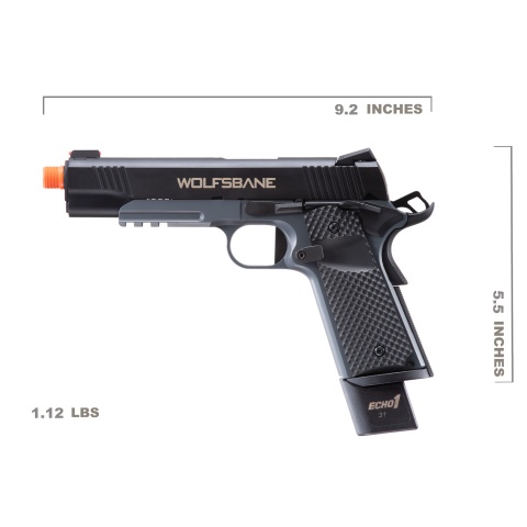 Echo1 Wolfsbane M1911 Gas Blowback Pistol (Black)