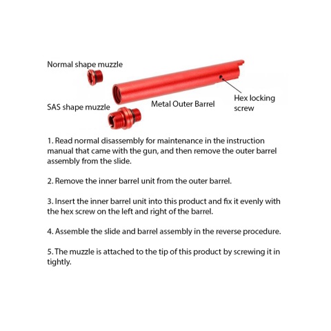 Laylax Hi-Capa 5.1 Non-Recoiling 2-Way Outer Barrel