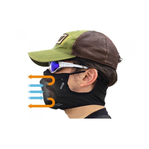 Laylax Large - X-Large AeroFlex Face Guard (Color: Black)