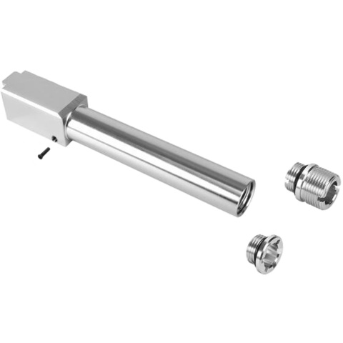 Laylax 2 Way Fixed Non-Recoiling Outer Barrel for Umarex Glock 17 Gen 4 (Color: Silver)