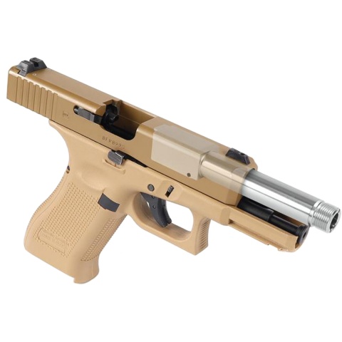 Laylax 2 Way Fixed Non-Recoiling Outer Barrel for Umarex Glock 19X Gen 5 (Color: Silver)