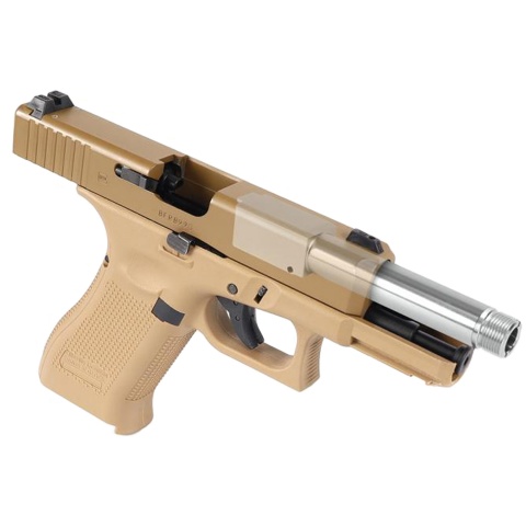 Laylax 2 Way Fixed Non-Recoiling Outer Barrel for Umarex Glock 19X Gen 5 (Color: Gold)