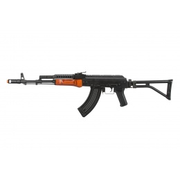 LCT G-03 NV Steel Airsoft AEG Rifle w/ Folding Stock - BLACK/WOOD