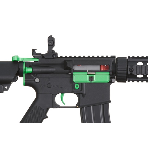 Lancer Tactical Gen 2 M4 SD Carbine Airsoft AEG Rifle with Mock Suppressor (Color: Black / Green)