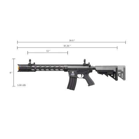 Lancer Tactical Gen 2 Low FPS M4 SPR Interceptor Airsoft AEG Rifle (Color: Black)