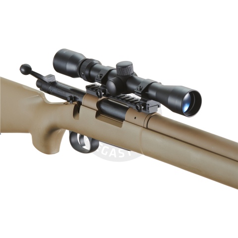 Lancer Tactical High FPS M24 Bolt Action Spring Powered Sniper Rifle w/ Scope  (Color: Tan)