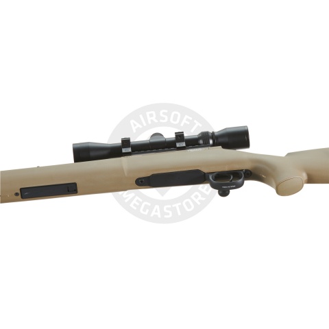 Lancer Tactical High FPS M24 Bolt Action Spring Powered Sniper Rifle w/ Scope  (Color: Tan)