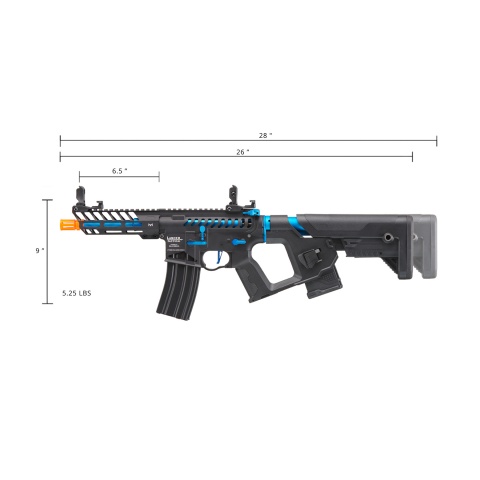 Lancer Tactical Low FPS Enforcer Needletail Skeleton M4 Airsoft Rifle (Color: Black & Navy Blue)