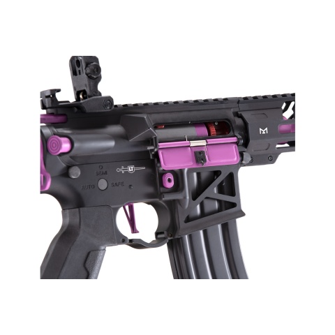 Lancer Tactical Low FPS Enforcer Needletail Skeleton M4 AEG Rifle with Alpha Stock (Color: Black & Purple)