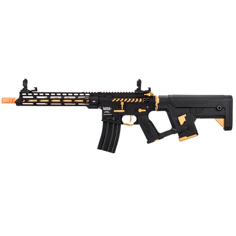 Lancer Tactical Enforcer Blackbird Skeleton AEG w/ Alpha Stock (Color:  Black & Gold)