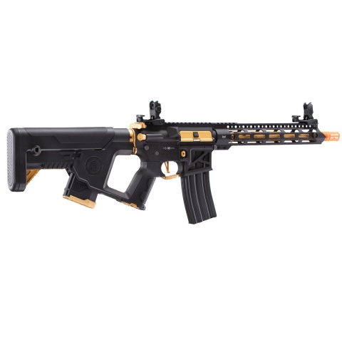 Lancer Tactical [Low FPS] Enforcer Blackbird Skeleton AEG w/ Alpha Stock (Color: Black and Gold)
