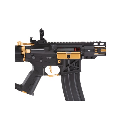 Lancer Tactical [Low FPS] Enforcer Blackbird Skeleton AEG w/ Alpha Stock (Color: Black and Gold)