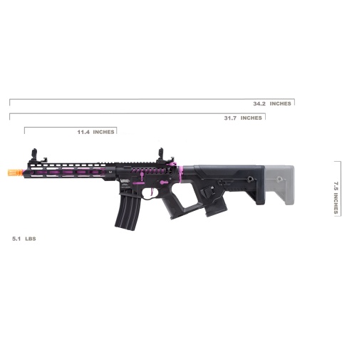 Lancer Tactical Enforcer Blackbird Skeleton AEG w/ Alpha Stock (Color: Black & Purple)