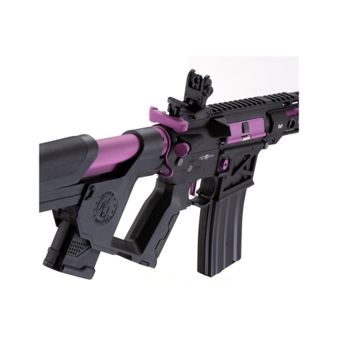 Lancer Tactical [Low FPS] Enforcer Blackbird Skeleton AEG w/ Alpha Stock (Color: Black and Purple)
