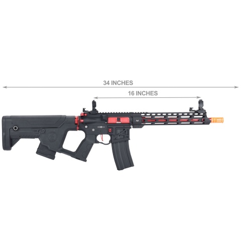 Lancer Tactical Enforcer BLACKBIRD Skeleton AEG w/ Alpha Stock [HIGH FPS] - BLACK/RED