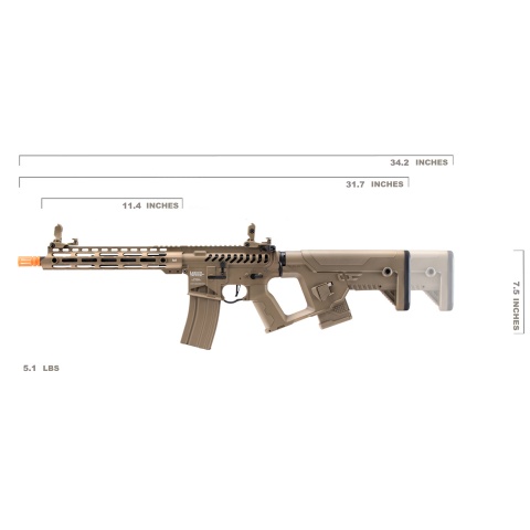 Lancer Tactical Enforcer Blackbird Skeleton AEG w/ Alpha Stock (Color: Tan)