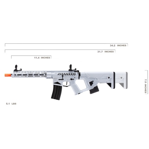 Lancer Tactical Enforcer Blackbird Skeleton AEG w/ Alpha Stock (Color: White)