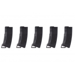 Lancer Tactical 130 Round High Speed Mid-Cap Magazine Pack of 5 (Black) 