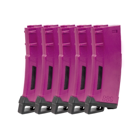 Lancer Tactical 130 Round High Speed Mid-Cap Magazine Pack of 5 (Color: Purple)