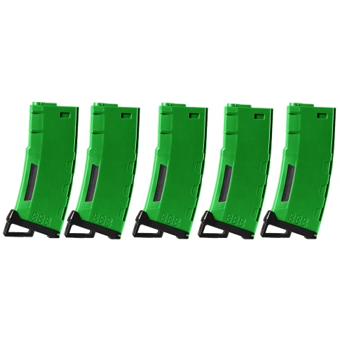 Lancer Tactical 130 Round High Speed Mid-Cap Magazine Pack of 5 (Green)