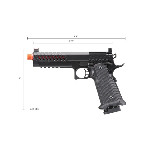 Lancer Tactical Knightshade Hi-Capa Gas Blowback Airsoft Pistol w/ Red Dot Mount (Color: Red)