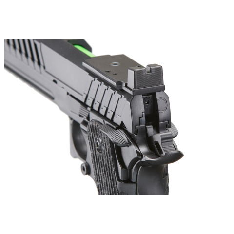Lancer Tactical Knightshade Hi-Capa Gas Blowback Airsoft Pistol w/ Red Dot Mount (Color: Green)