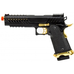 Lancer Tactical Knightshade Hi-Capa Gas Blowback Airsoft Pistol (Color: Black / Gold)