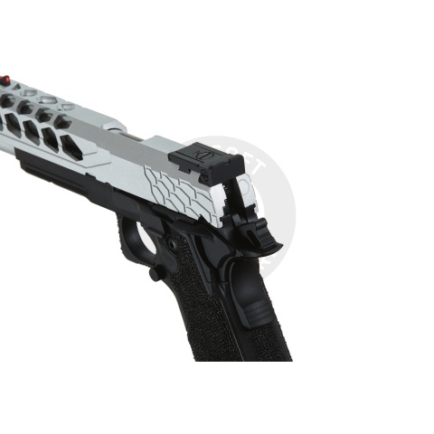 Lancer Tactical Stryk Hi-Capa 5.1 Gas Blowback Airsoft Pistol (Color: Black & Silver)