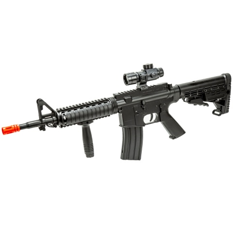 Well Fire Spring Powered Tactical M16A1 w/ Foregrip and Scope (Color: Black)