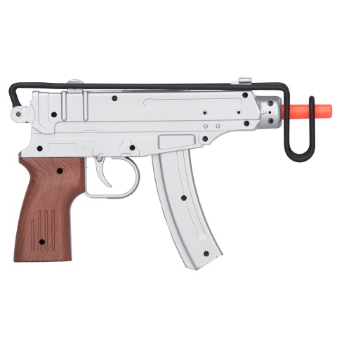 UK ARMS Airsoft M37AS Series Scorpion Spring Pistol w/ Folding Stock - SILVER