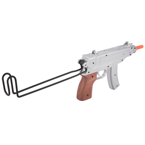 UK ARMS Airsoft M37AS Series Scorpion Spring Pistol w/ Folding Stock - SILVER