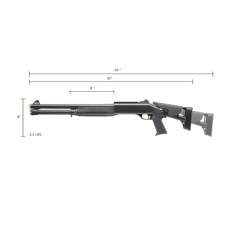 DE M3 Pump Action Multi Shot Airsoft Shotgun w/ Retractable Stock